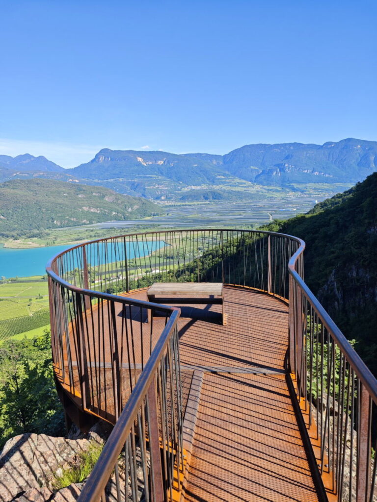 Aussichtspunkte auf den Kalterer See in der Rastenbachklamm